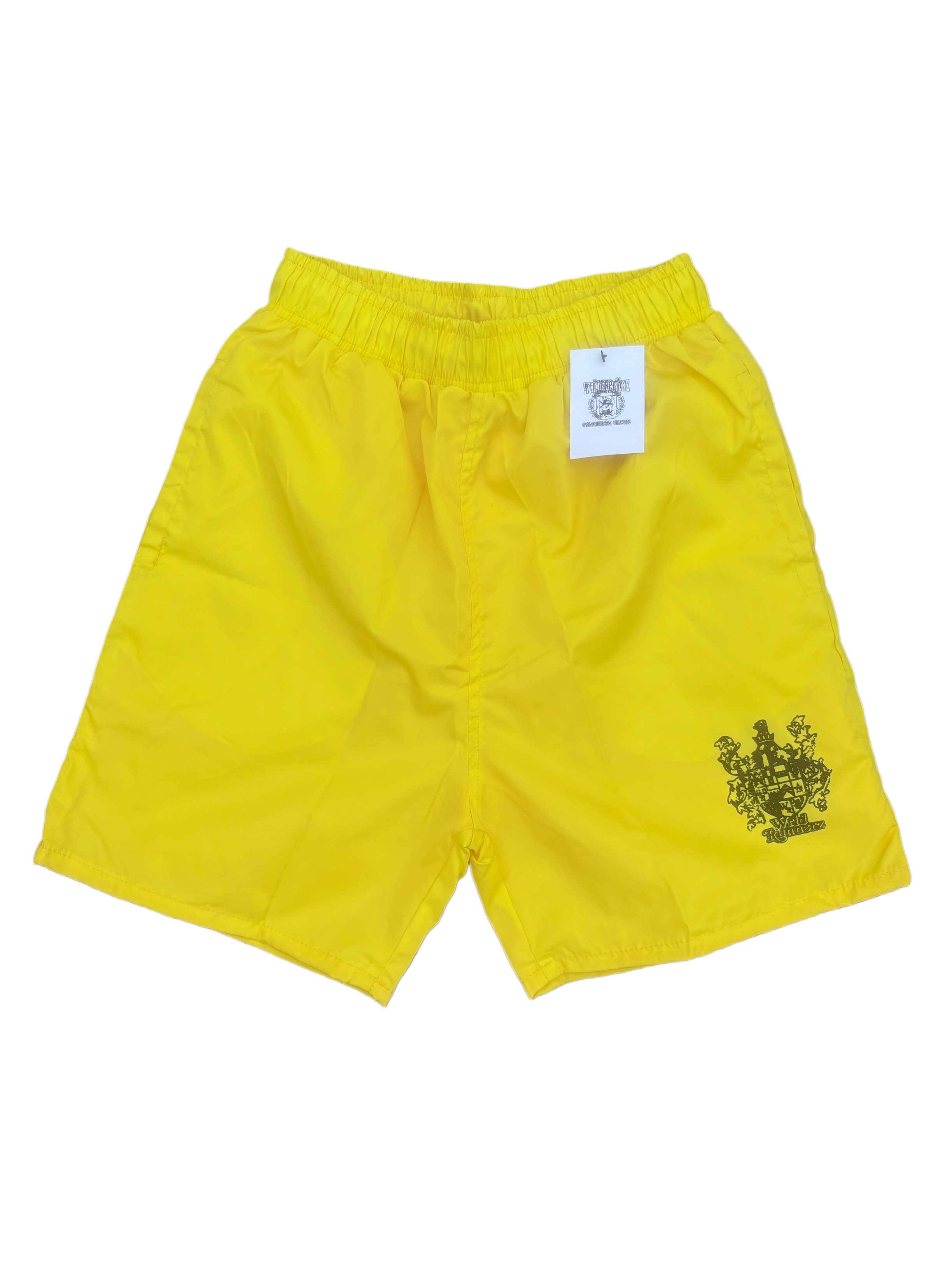 Yellow windbreaker shorts